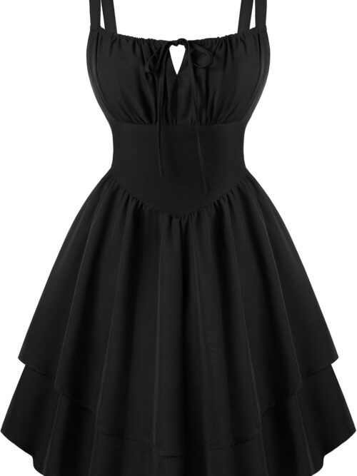 Corset Mini Dress for Women Teens  Summer Ruffle Sundress Graduation Homecoming Dresses