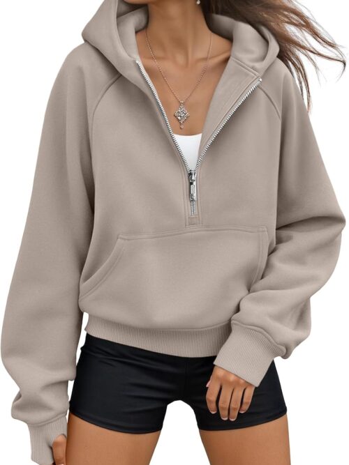 Womens Hoodies Fleece Fall Fashion Outfits Workout Sweatshirts Y2k Winter Zip Up Jackets Oversized Tops Clothes