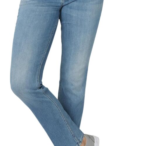 Womens  Mid Rise Straight Leg Jean