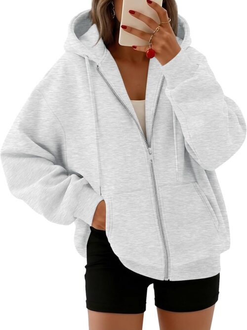 Womens Zip Up Hoodies Oversized Sweatshirt