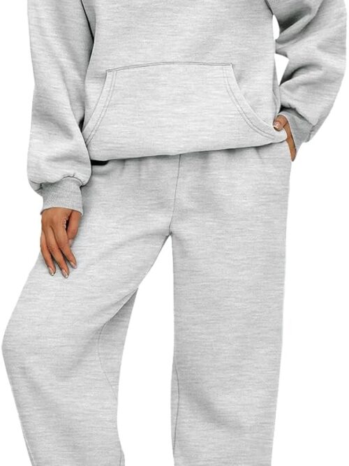 Womens 2 Piece Lounge Sweatsuit Fall Fashion Matching Sweat Sets | Oversized Fall Hoodies & Baggy Jogger Sweatpants Fashion  Outfits
