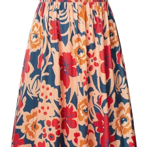 Summer Dresses for Women  Vacation,Smocked Floral Maxi Dress,Boho Beach Sundress with Pocket Fashion Clothing