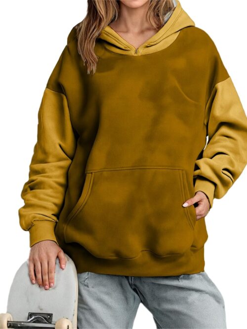 Womens Hooded Sweatshirt Oversized Sweatshirts Pullover With Pocket Long Sleeve Comfy Fashion Outfits