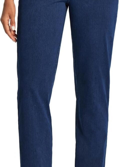 Straight Leg Jeans for Women Stretchy Pull On Sweatpant Jeans Women High Waisted Bootcut Jean Trendy Denim Pants